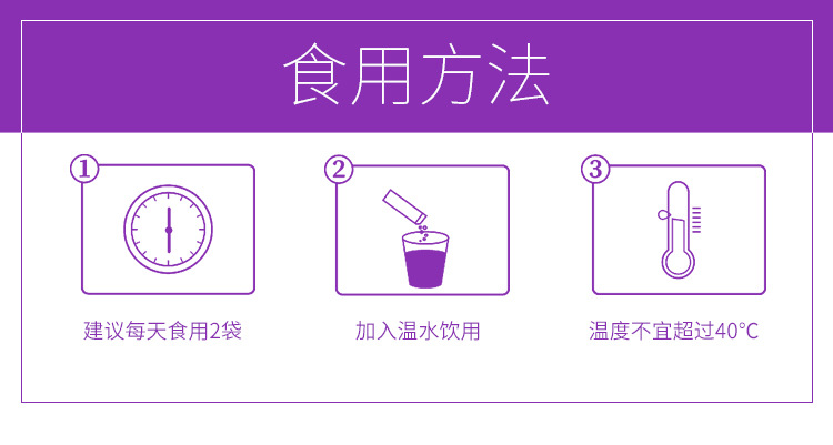 不老梅益生菌固体饮料食用方法 15g 独立袋 + 300ml 温水冲泡 40℃以下水温最佳